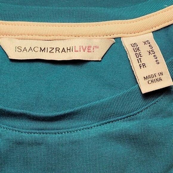 NWOT Isaac Mizrahi Live! Extended Shoulder Short Sleeve Knit Top Sz XS - Picture 5 of 10
